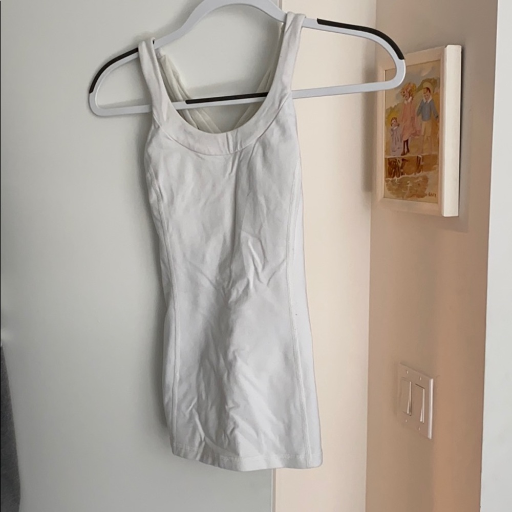workout tank with back strap detail - worn once!